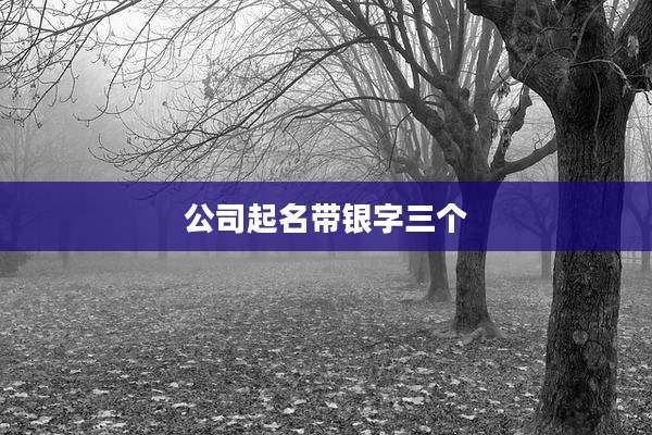 公司起名带银字三个