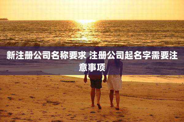新注册公司名称要求 注册公司起名字需要注意事项