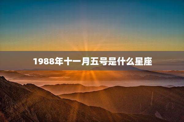 1988年十一月五号是什么星座