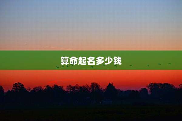 算命起名多少钱
