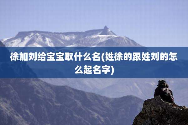 徐加刘给宝宝取什么名(姓徐的跟姓刘的怎么起名字)
