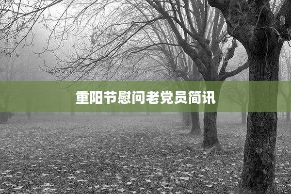重阳节慰问老党员简讯