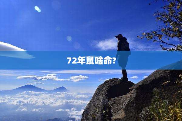 72年鼠啥命?