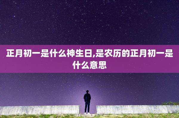 正月初一是什么神生日,是农历的正月初一是什么意思