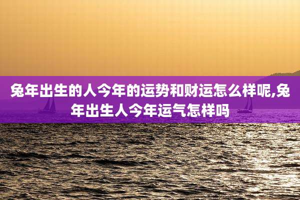 兔年出生的人今年的运势和财运怎么样呢,兔年出生人今年运气怎样吗