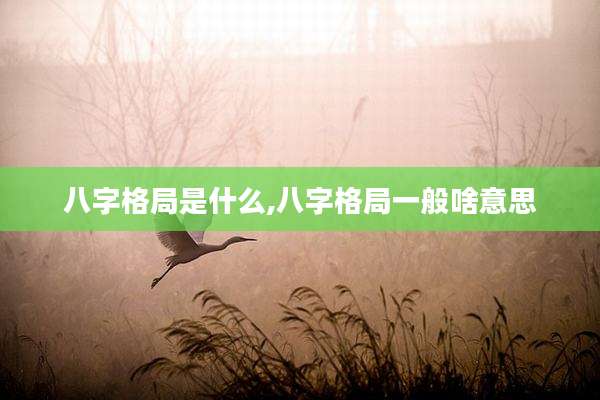 八字格局是什么,八字格局一般啥意思