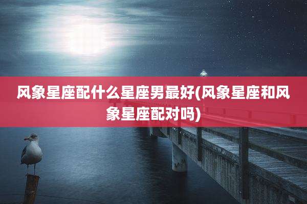 风象星座配什么星座男最好(风象星座和风象星座配对吗)