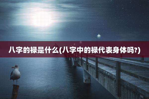 八字的禄是什么(八字中的禄代表身体吗?)