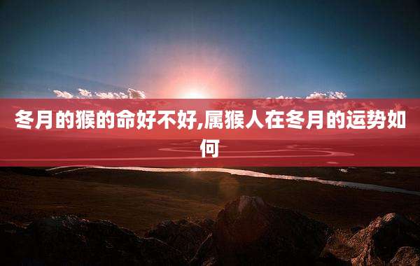 冬月的猴的命好不好,属猴人在冬月的运势如何