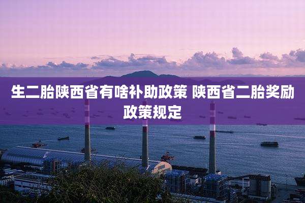 生二胎陕西省有啥补助政策 陕西省二胎奖励政策规定