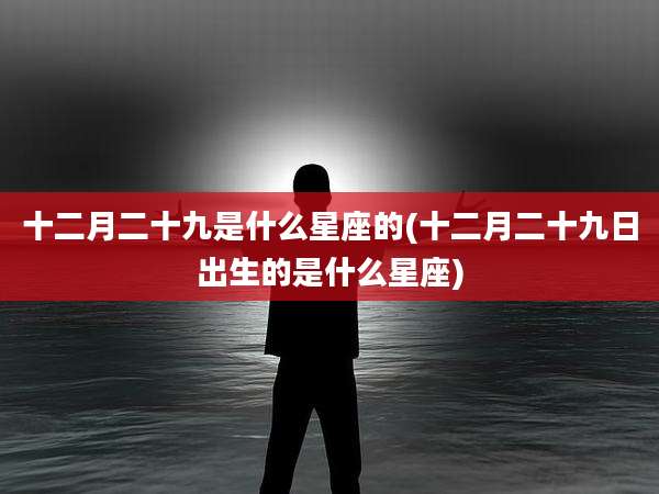 十二月二十九是什么星座的(十二月二十九日出生的是什么星座)