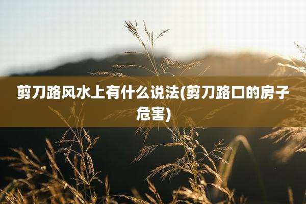 剪刀路风水上有什么说法(剪刀路口的房子危害)