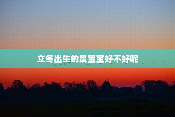 立冬出生的鼠宝宝好不好呢