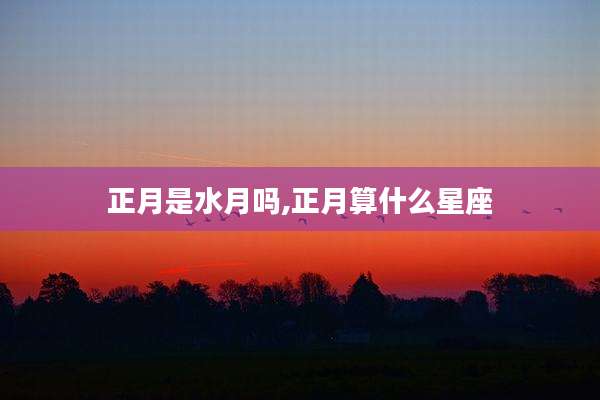 正月是水月吗,正月算什么星座