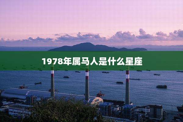 1978年属马人是什么星座