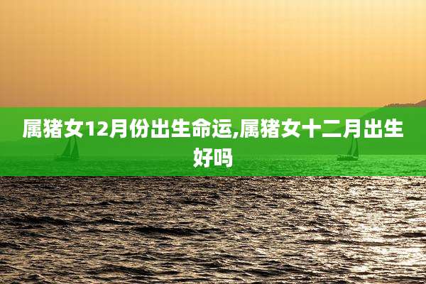 属猪女12月份出生命运,属猪女十二月出生好吗