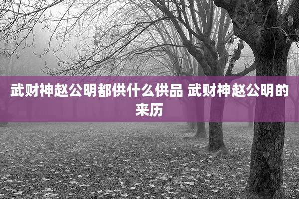 武财神赵公明都供什么供品 武财神赵公明的来历