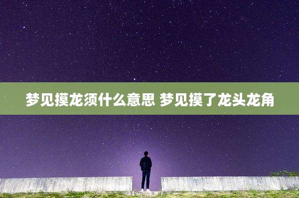 梦见摸龙须什么意思 梦见摸了龙头龙角