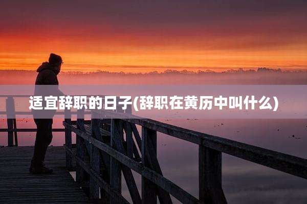 适宜辞职的日子(辞职在黄历中叫什么)