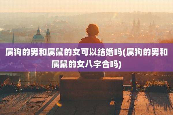 属狗的男和属鼠的女可以结婚吗(属狗的男和属鼠的女八字合吗)
