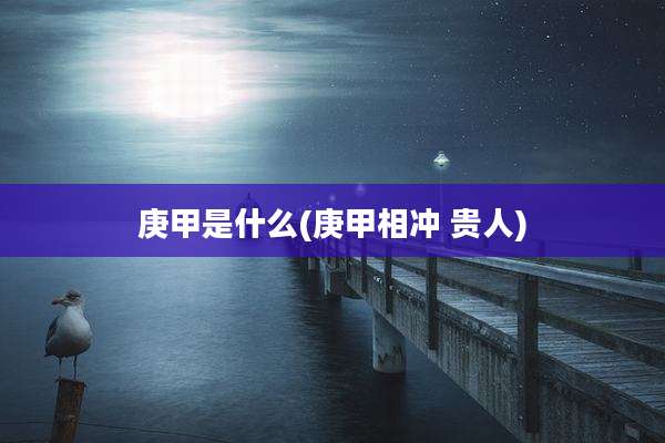 庚甲是什么(庚甲相冲 贵人)