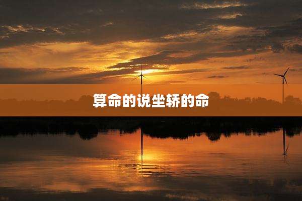 算命的说坐轿的命