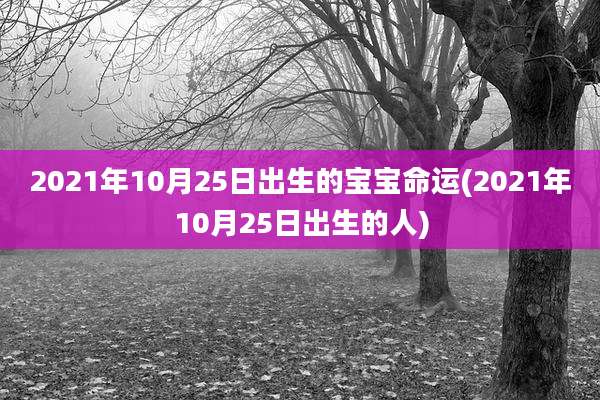 2021年10月25日出生的宝宝命运(2021年10月25日出生的人)