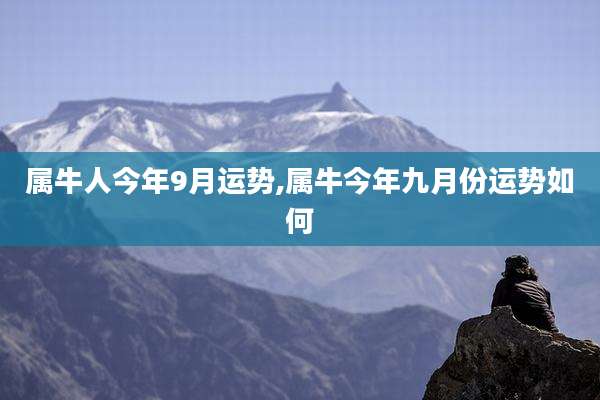 属牛人今年9月运势,属牛今年九月份运势如何