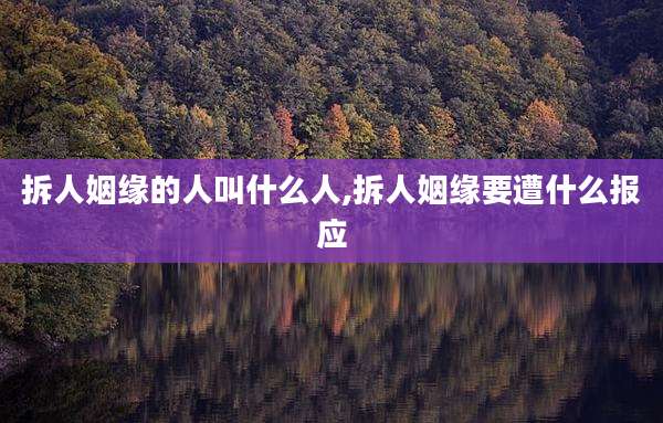 拆人姻缘的人叫什么人,拆人姻缘要遭什么报应