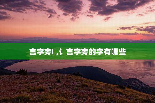 言字旁冋,讠言字旁的字有哪些