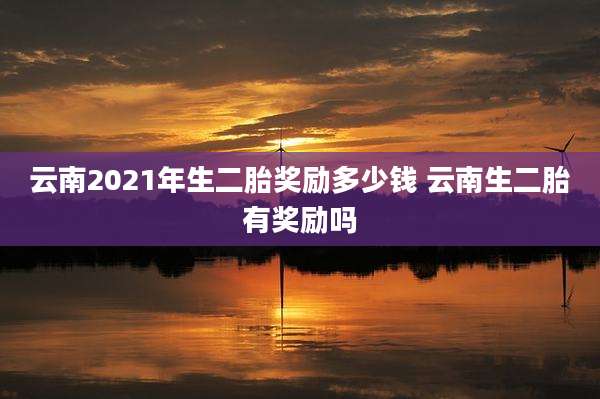 云南2021年生二胎奖励多少钱 云南生二胎有奖励吗