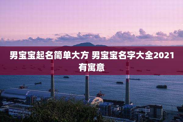 男宝宝起名简单大方 男宝宝名字大全2021有寓意
