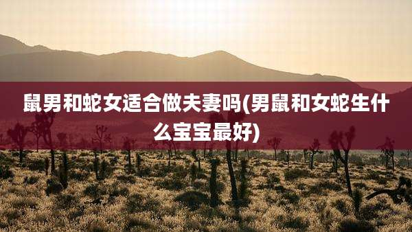 鼠男和蛇女适合做夫妻吗(男鼠和女蛇生什么宝宝最好)