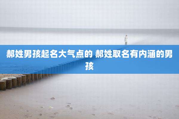 郝姓男孩起名大气点的 郝姓取名有内涵的男孩