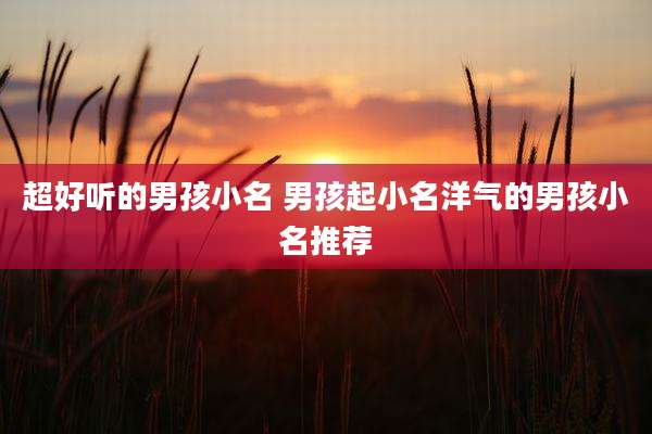 超好听的男孩小名 男孩起小名洋气的男孩小名推荐