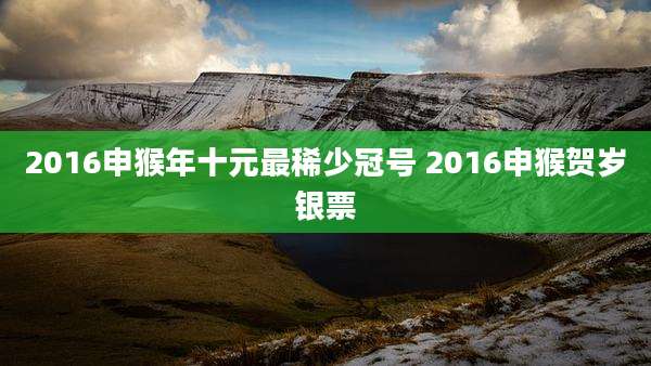 2016申猴年十元最稀少冠号 2016申猴贺岁银票