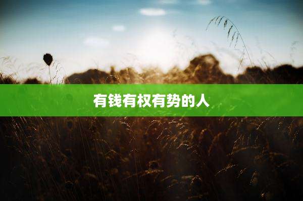 有钱有权有势的人