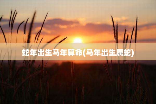 蛇年出生马年算命(马年出生属蛇)