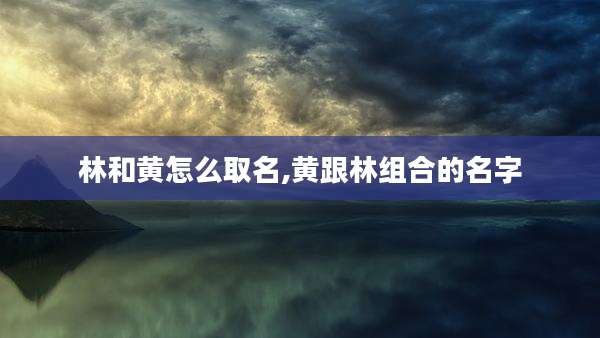林和黄怎么取名,黄跟林组合的名字