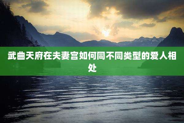 武曲天府在夫妻宫如何同不同类型的爱人相处
