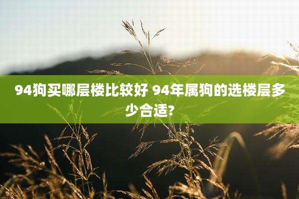94狗买哪层楼比较好 94年属狗的选楼层多少合适?