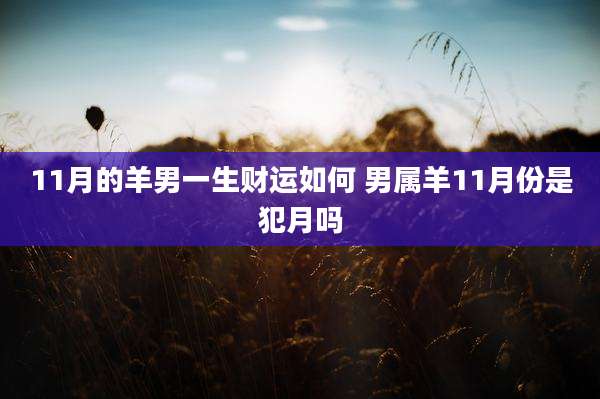 11月的羊男一生财运如何 男属羊11月份是犯月吗