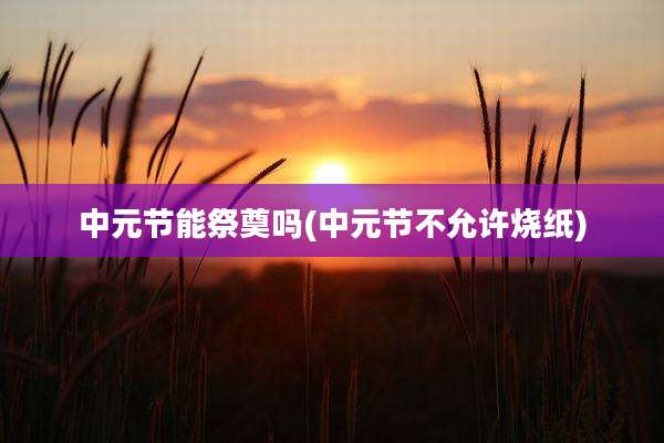 中元节能祭奠吗(中元节不允许烧纸)