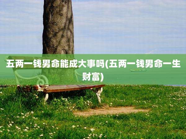 五两一钱男命能成大事吗(五两一钱男命一生财富)