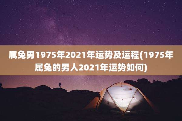 属兔男1975年2021年运势及运程(1975年属兔的男人2021年运势如何)