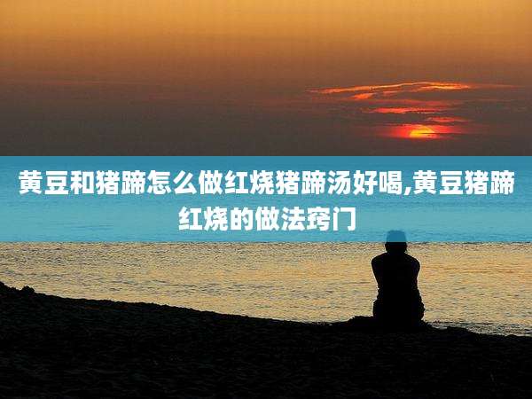 黄豆和猪蹄怎么做红烧猪蹄汤好喝,黄豆猪蹄红烧的做法窍门