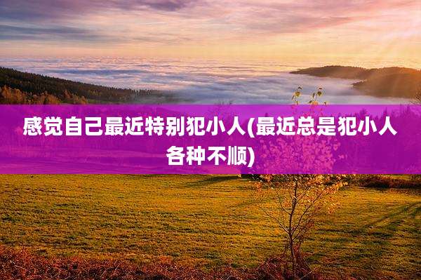 感觉自己最近特别犯小人(最近总是犯小人各种不顺)