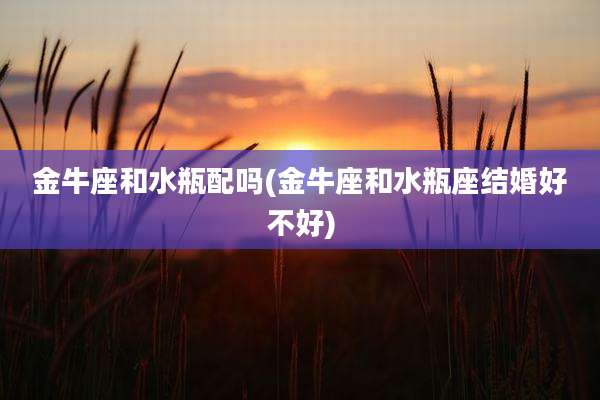 金牛座和水瓶配吗(金牛座和水瓶座结婚好不好)