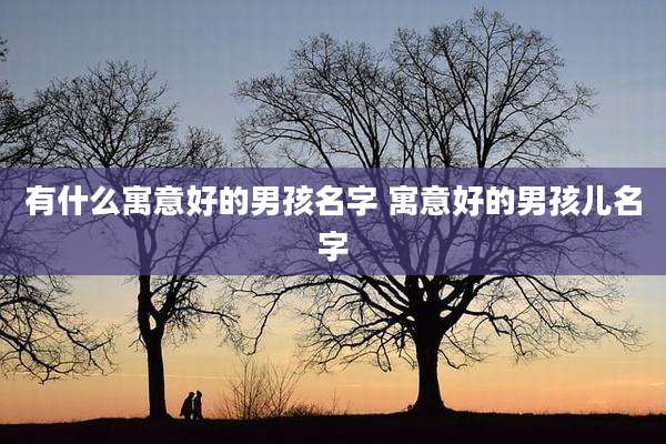 有什么寓意好的男孩名字 寓意好的男孩儿名字