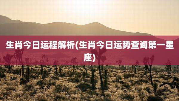 生肖今日运程解析(生肖今日运势查询第一星座)
